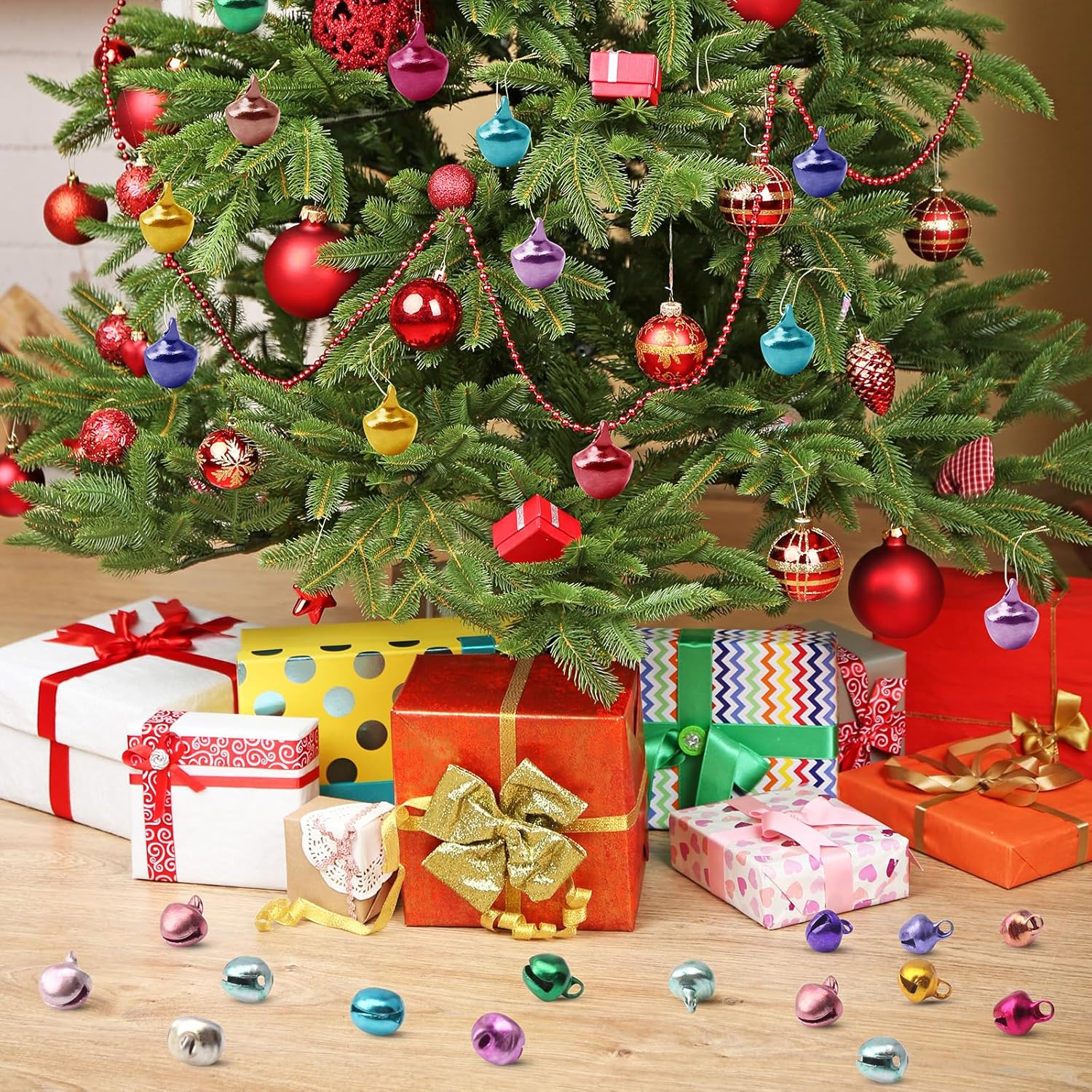 600PCS Multicolored Jingle Bells for Christmas Crafts