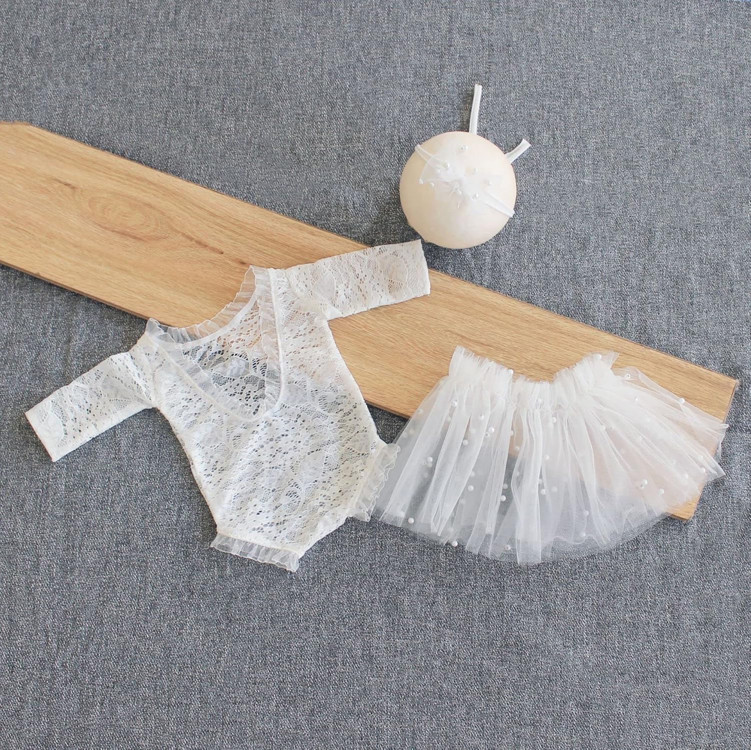 Zeroest Newborn Girl Photography Outfit 3 PCS Set