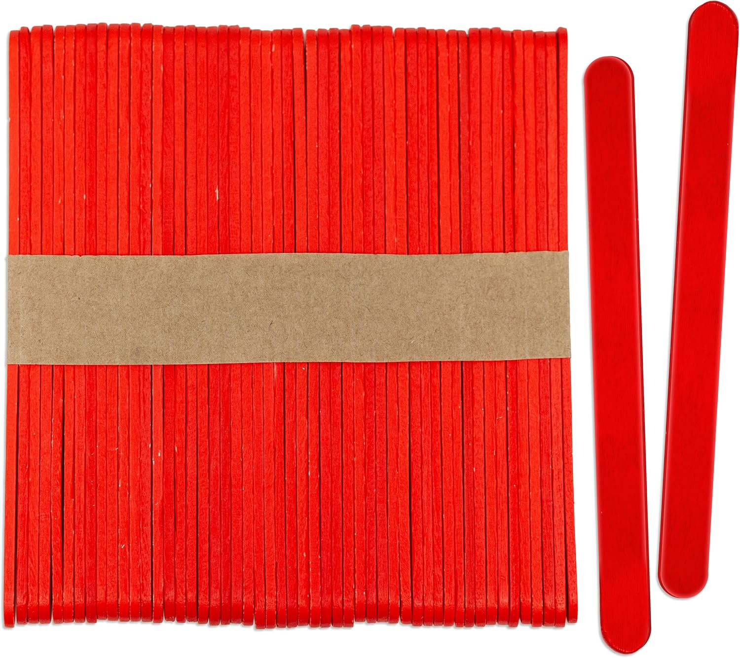 CraftySticks 100 Pack Red Painted Popsicle Sticks 45 Inch