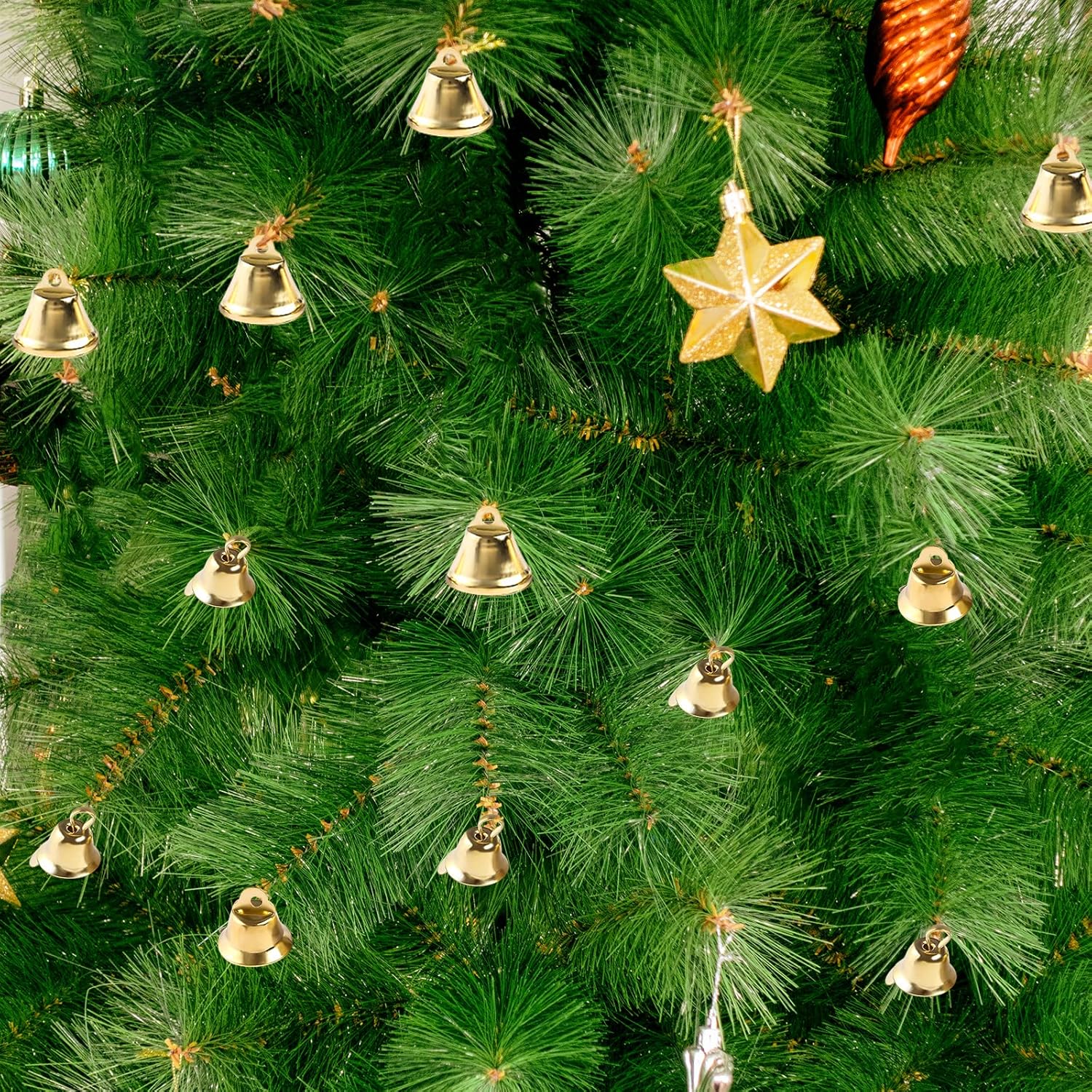 100PCS Gold Bells Mini Bells Craft Decor Set