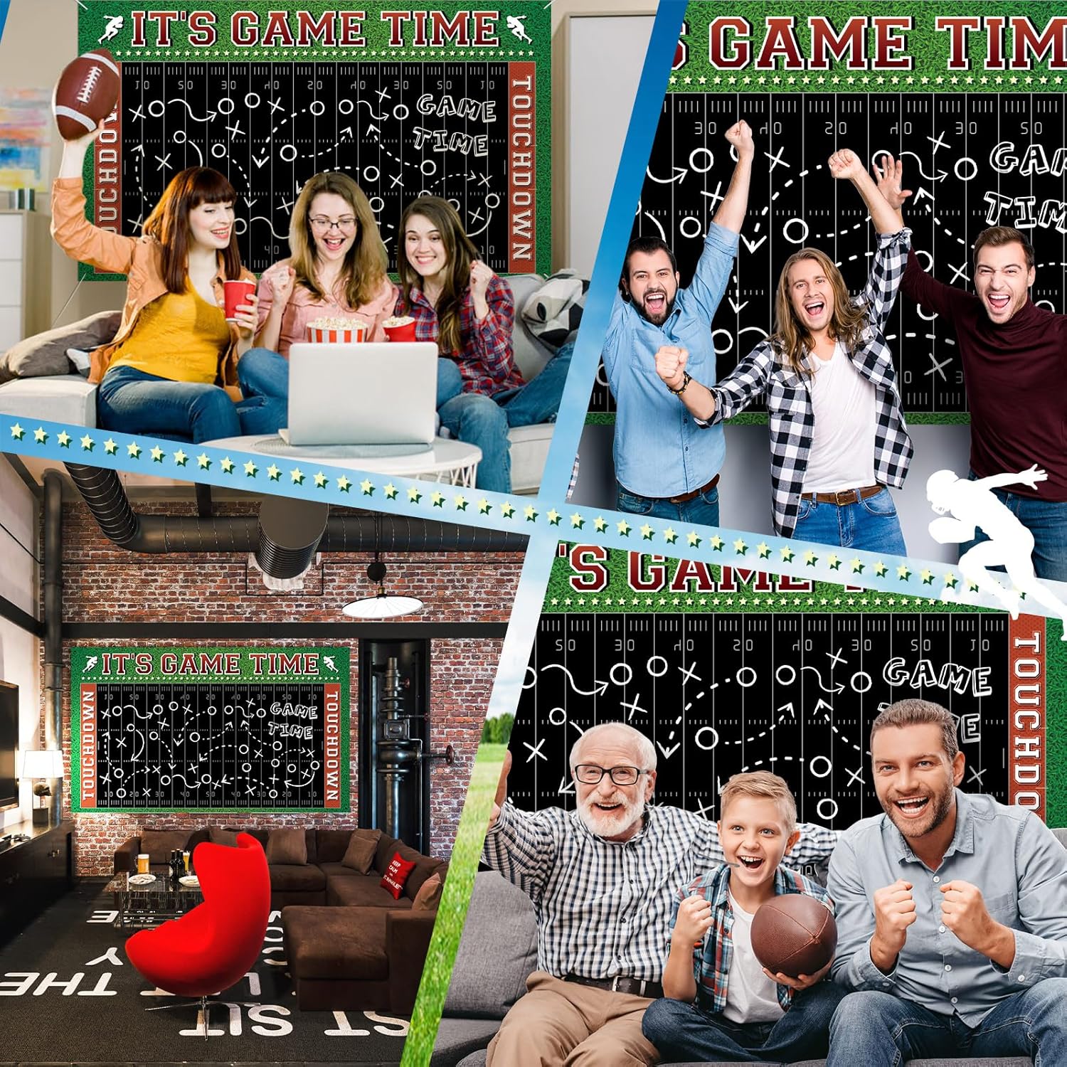 Windkream Football Field Backdrop for Photo and Party Decor