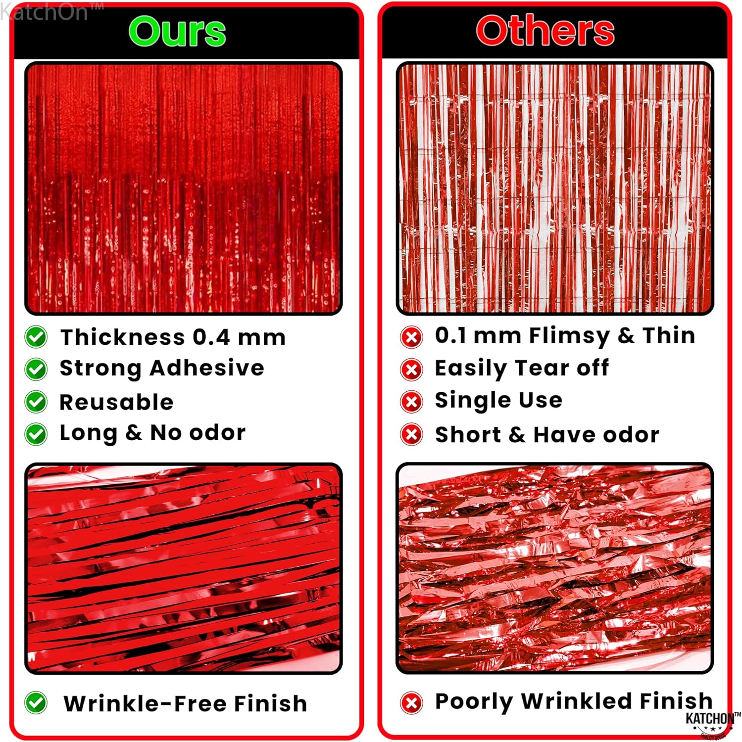 KatchOn XtraLarge Red Streamers for Party Decorations