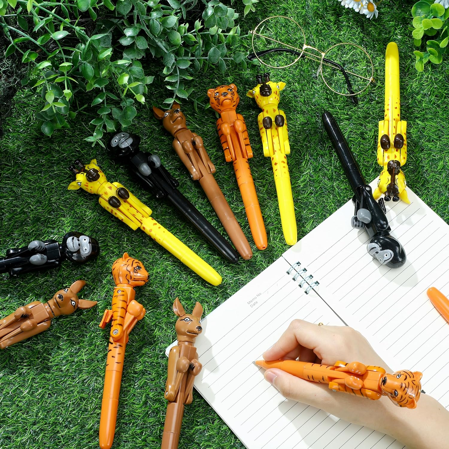 12 Pcs Funny Animal Boxing Ballpoint Pens with Blue Ink